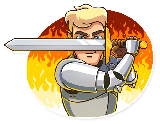 Sticker from the "Romantic Knight" sticker pack