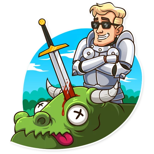 Sticker from the "Romantic Knight" sticker pack