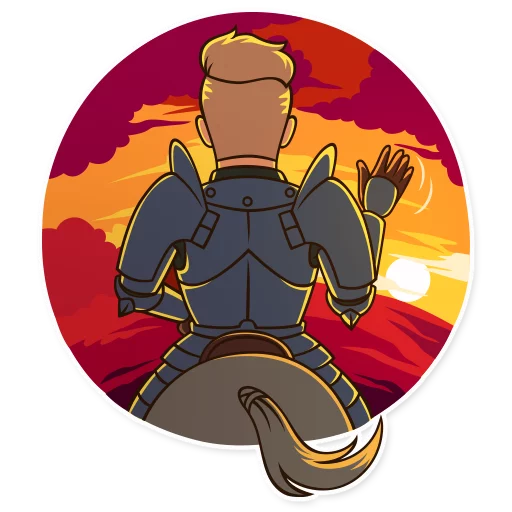 Sticker from the "Romantic Knight" sticker pack