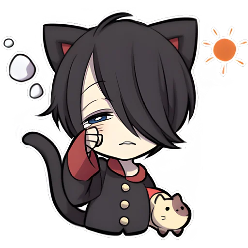 Sticker from the "Черный котенок 2" sticker pack