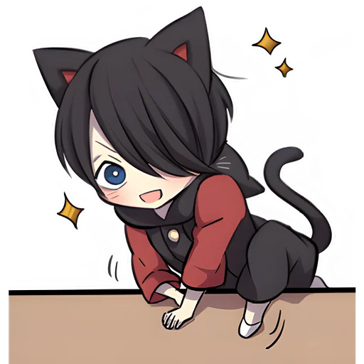 Sticker Черный котенок 2