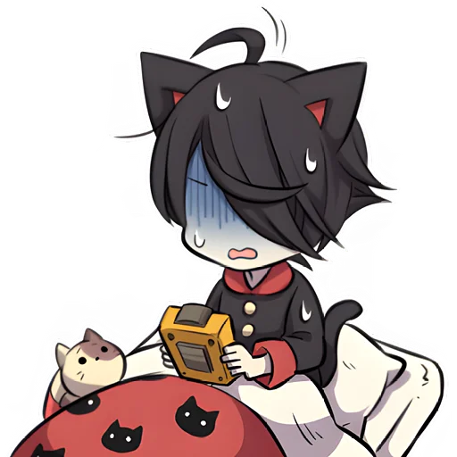 Sticker from the "Черный котенок 2" sticker pack