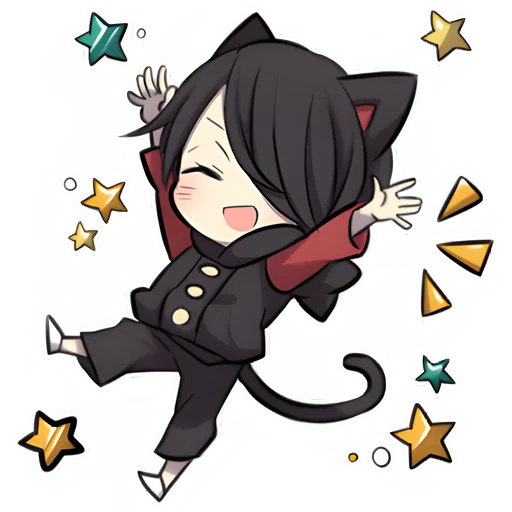 Sticker Черный котенок 2