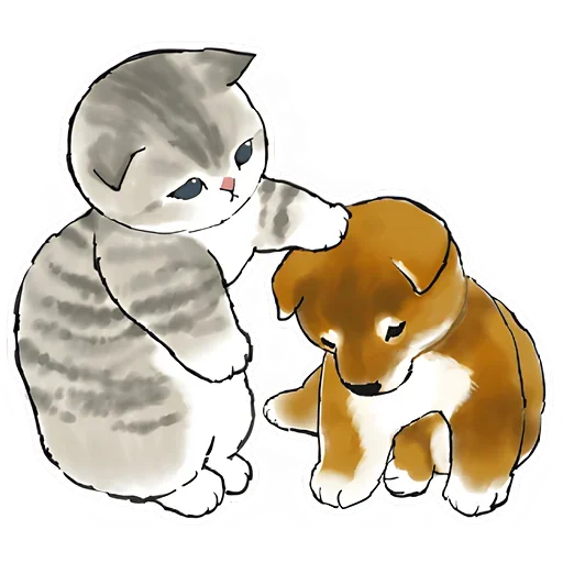 Sticker from the "Шиба и Нян котик" sticker pack