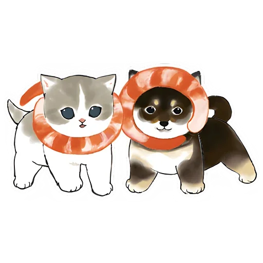 Sticker from the "Шиба и Нян котик" sticker pack