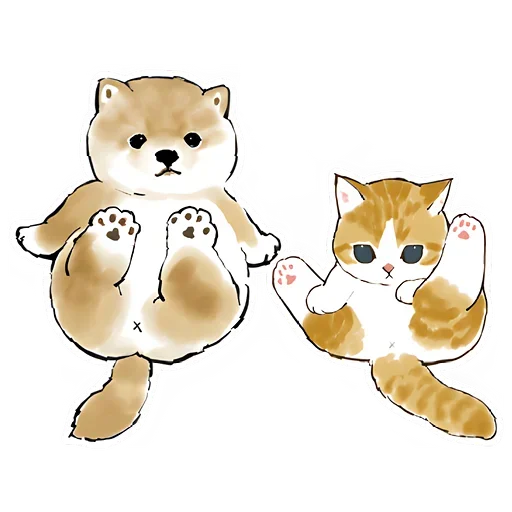 Sticker from the "Шиба и Нян котик" sticker pack