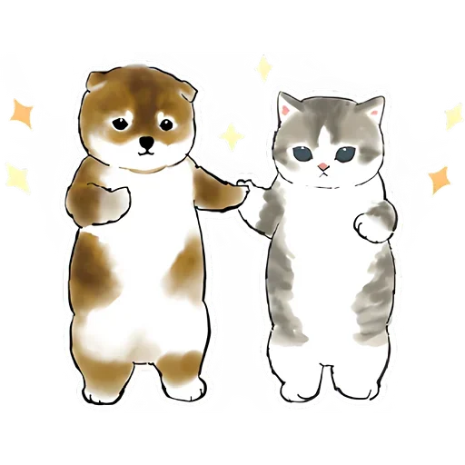 Sticker from the "Шиба и Нян котик" sticker pack