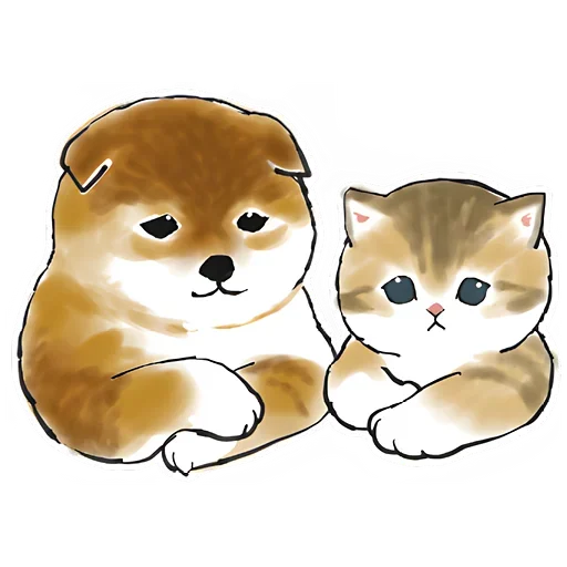 Sticker from the "Шиба и Нян котик" sticker pack