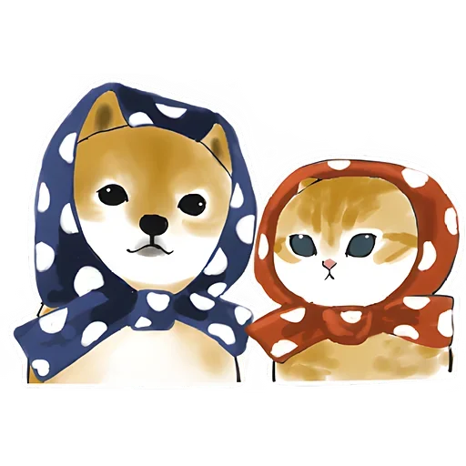 Sticker from the "Шиба и Нян котик" sticker pack