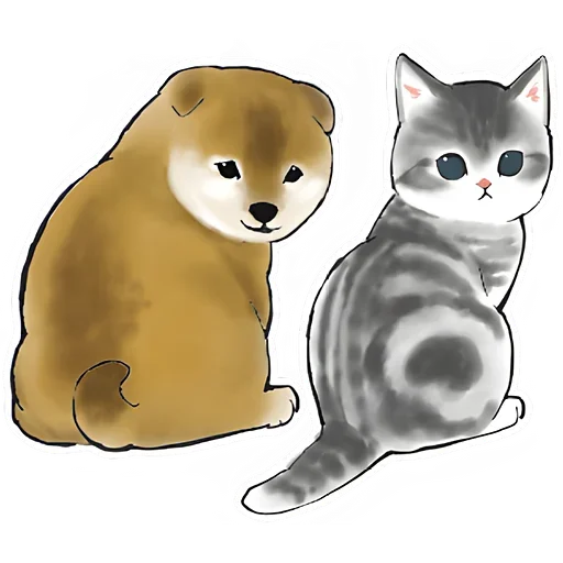 Sticker from the "Шиба и Нян котик" sticker pack