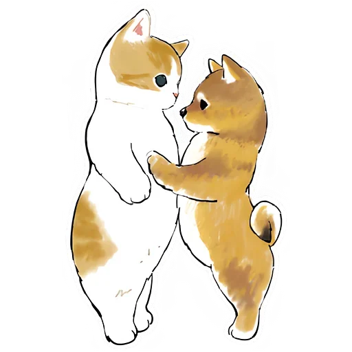 Sticker from the "Шиба и Нян котик" sticker pack