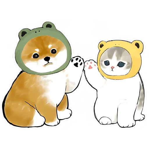 Sticker from the "Шиба и Нян котик" sticker pack