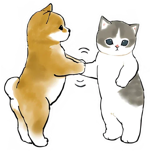 Sticker from the "Шиба и Нян котик" sticker pack