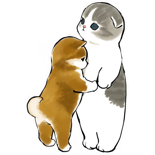 Sticker from the "Шиба и Нян котик" sticker pack