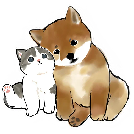 Sticker from the "Шиба и Нян котик" sticker pack