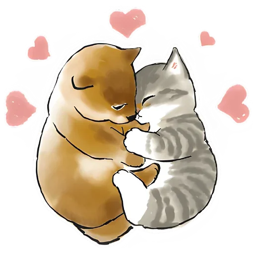 Sticker from the "Шиба и Нян котик" sticker pack