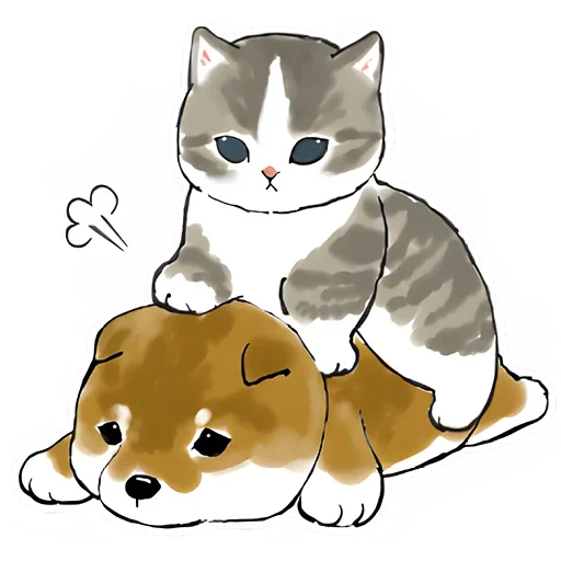 Sticker from the "Шиба и Нян котик" sticker pack