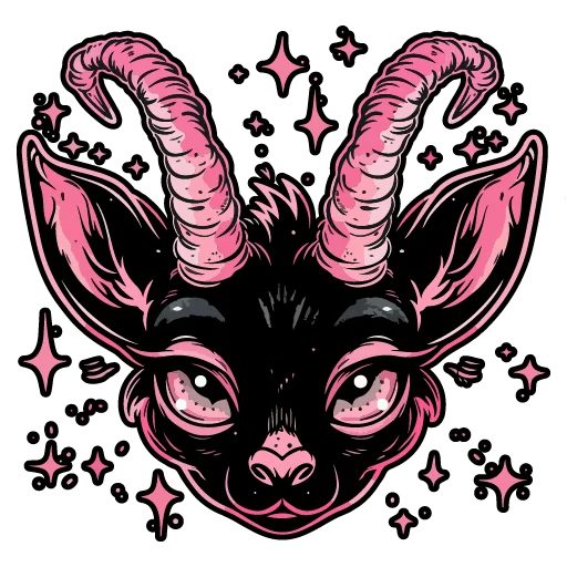 Sticker from the "satanic goats" sticker pack