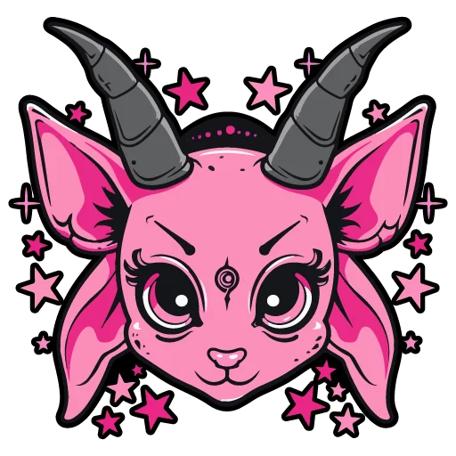 Sticker from the "satanic goats" sticker pack