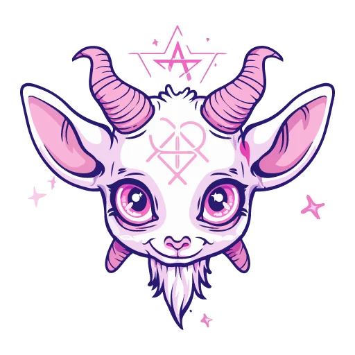 Sticker from the "satanic goats" sticker pack