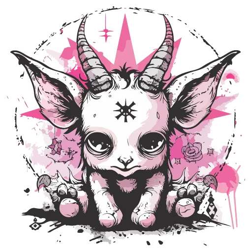 Sticker from the "satanic goats" sticker pack