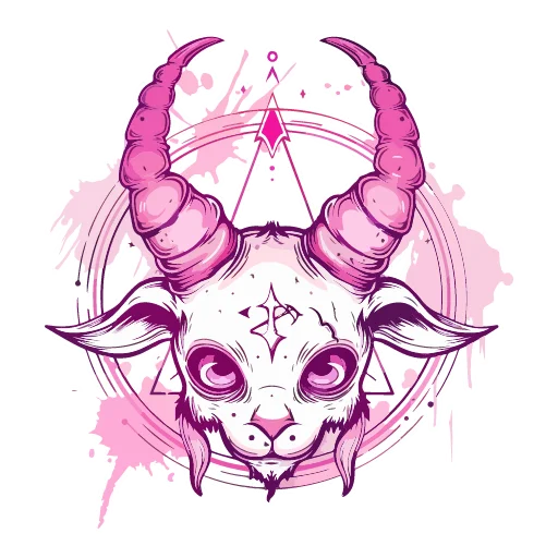 Sticker satanic goats