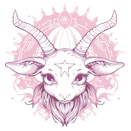 Sticker satanic goats