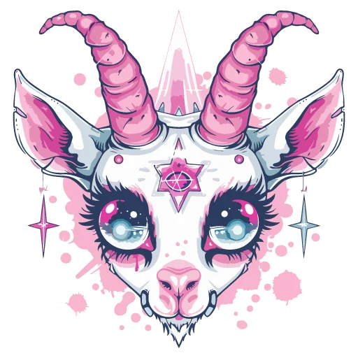 Sticker from the "satanic goats" sticker pack