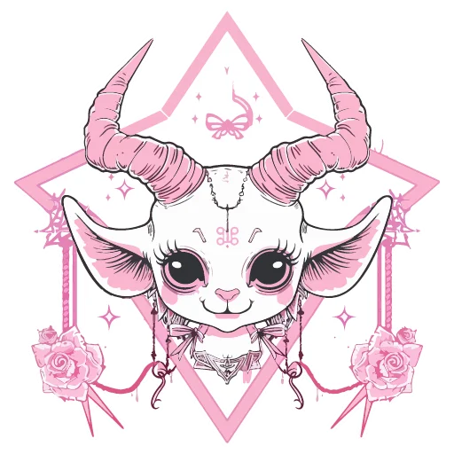 Sticker satanic goats