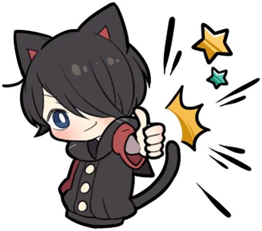 Sticker Black Kitten