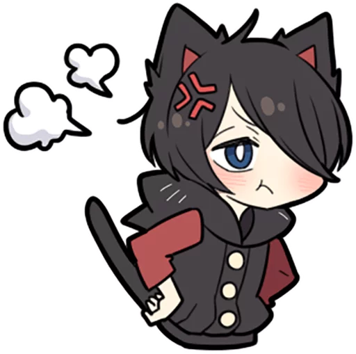 Sticker Black Kitten