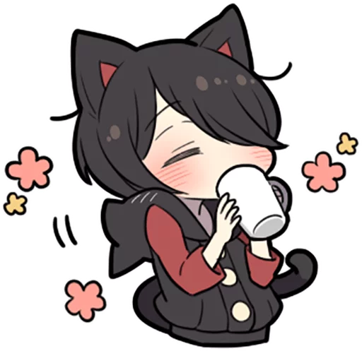 Sticker from the "Black Kitten" sticker pack