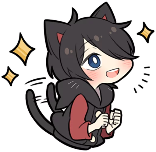 Sticker Black Kitten