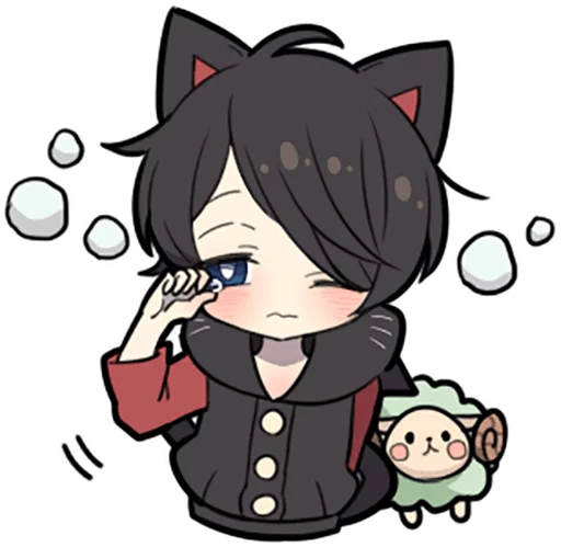 Sticker Black Kitten