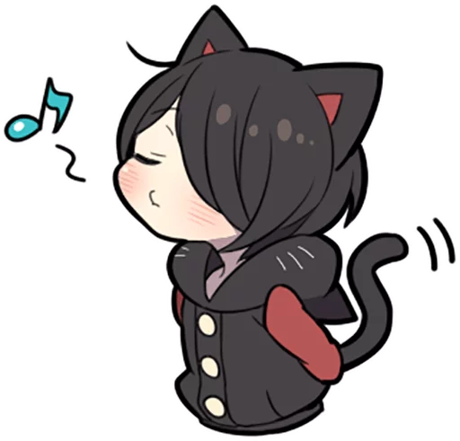 Sticker Black Kitten