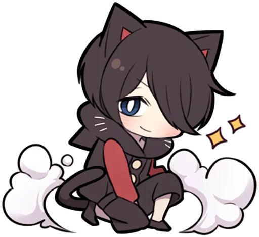 Sticker Black Kitten