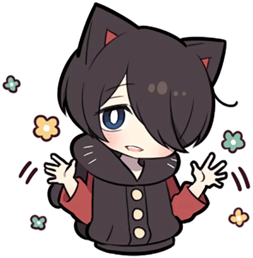 Sticker Black Kitten