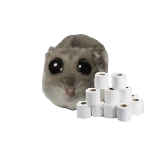 Sticker sad hamster