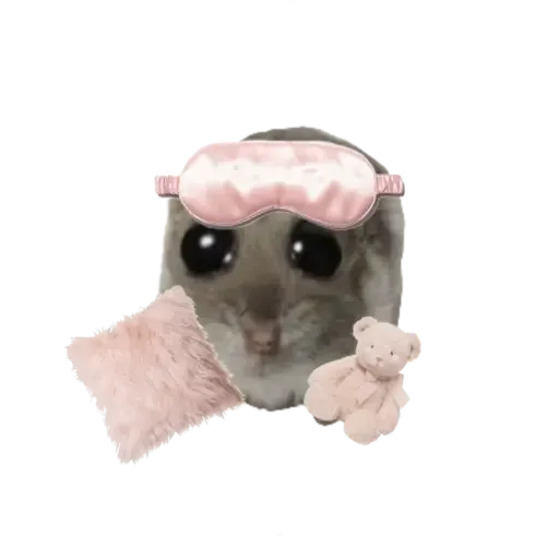 Sticker sad hamster