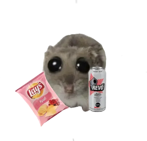 Sticker from the "sad hamster" sticker pack