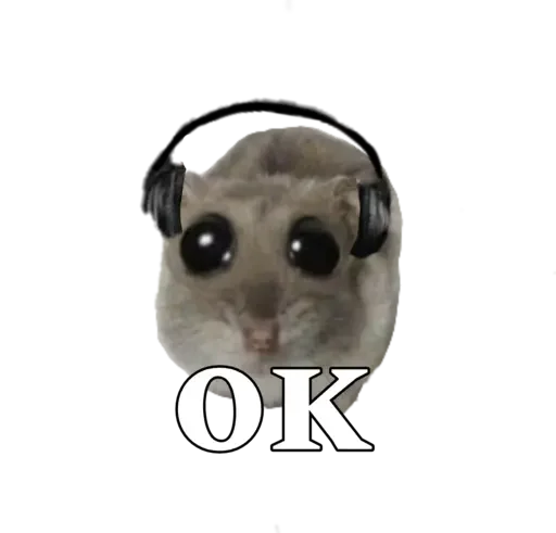 Sticker from the "sad hamster" sticker pack