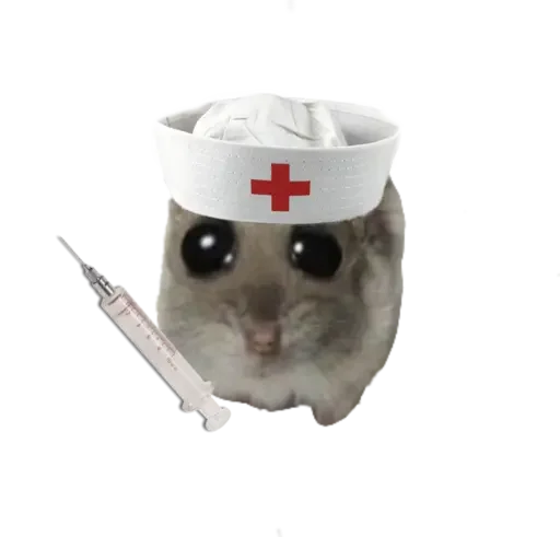 Sticker sad hamster