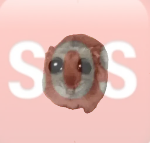 Sticker sad hamster