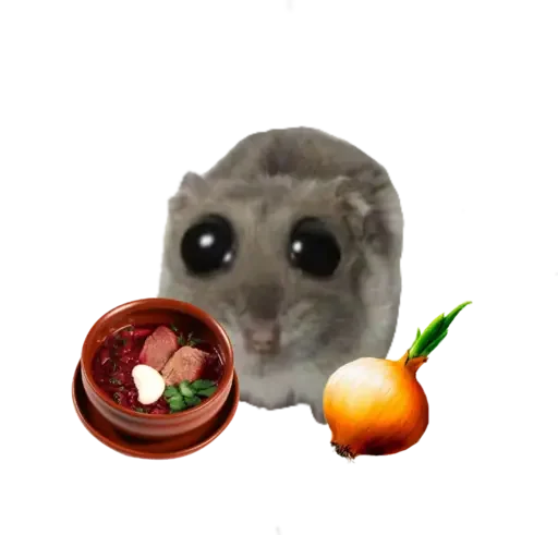 Sticker sad hamster