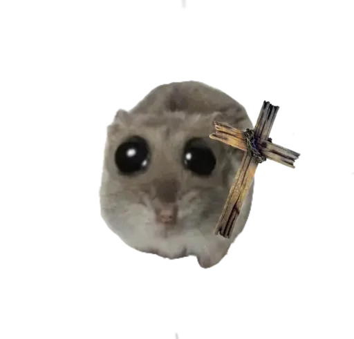 Sticker sad hamster