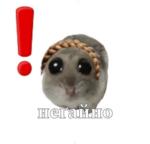 Sticker sad hamster