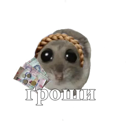 Sticker sad hamster