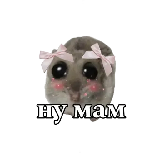 Sticker sad hamster