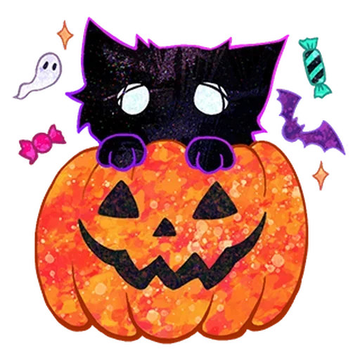 Sticker Halloween Space Cat 🎃