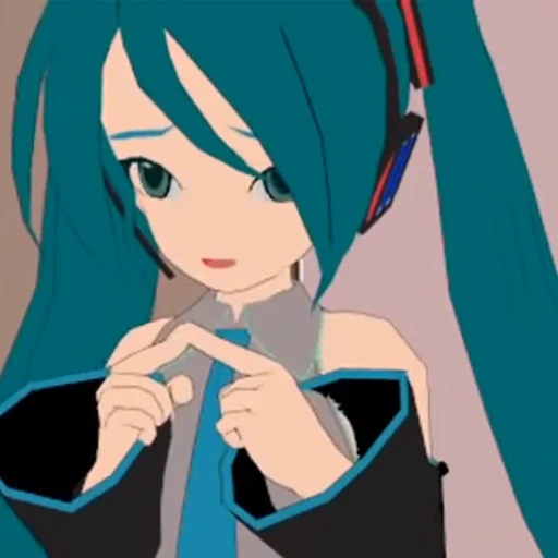 Стикер из набора "Old MMD Miku"